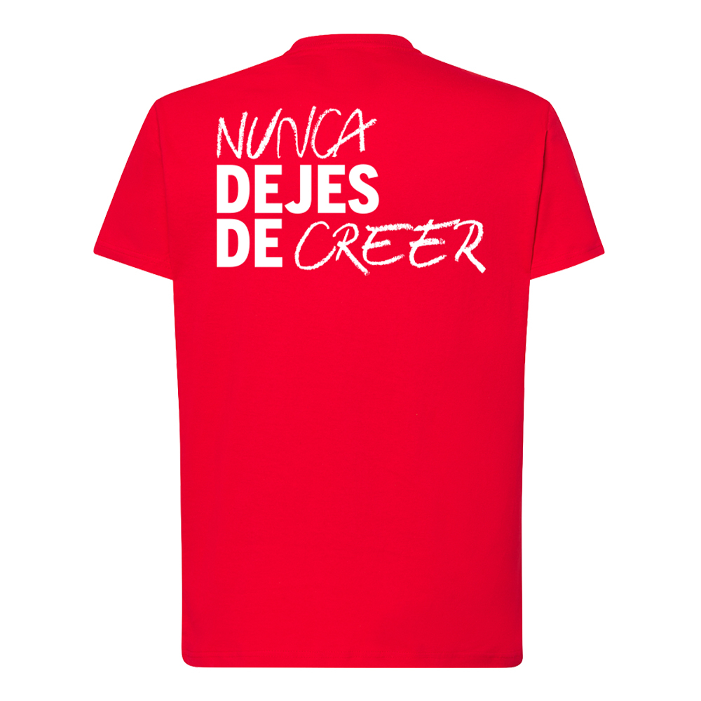 CAMISETA NUNCA DEJES DE CREER ROJA NIÑO image number null